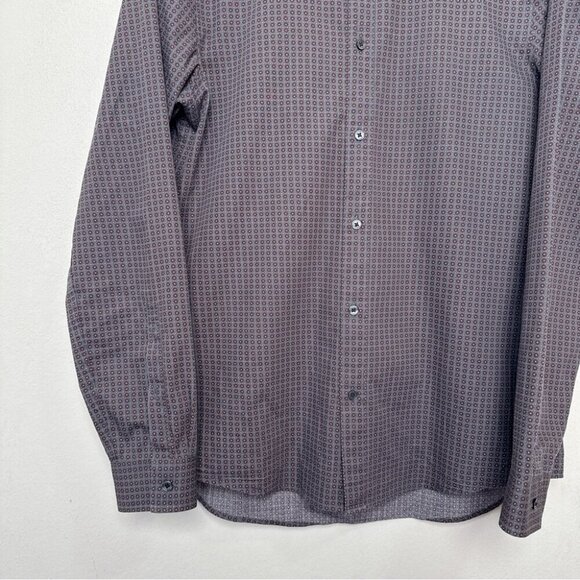 Michael Kors Mens Medium Slim Fit Patterned Printed Button Shirt - Picture 7 of 14